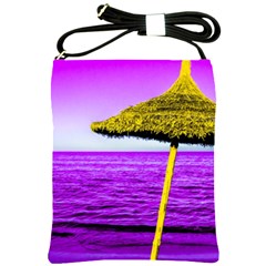 Pop Art Beach Umbrella Shoulder Sling Bag by essentialimage