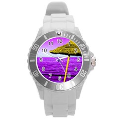 Pop Art Beach Umbrella Round Plastic Sport Watch (l) by essentialimage