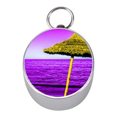 Pop Art Beach Umbrella Mini Silver Compasses by essentialimage