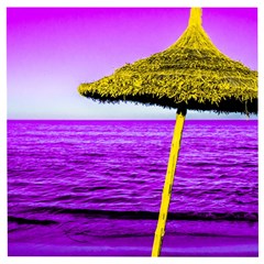 Pop Art Beach Umbrella Wooden Puzzle Square by essentialimage