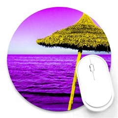 Pop Art Beach Umbrella Round Mousepads by essentialimage