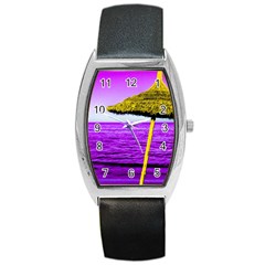 Pop Art Beach Umbrella Barrel Style Metal Watch by essentialimage