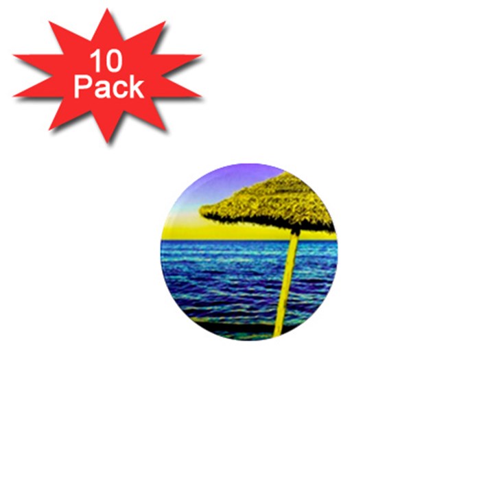 Pop Art Beach Umbrella  1  Mini Magnet (10 pack) 