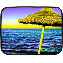 Pop Art Beach Umbrella  Double Sided Fleece Blanket (mini)  by essentialimage