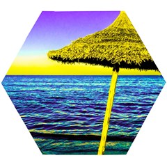 Pop Art Beach Umbrella  Wooden Puzzle Hexagon