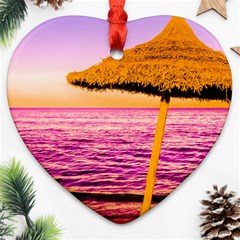 Pop Art Beach Umbrella  Ornament (heart) by essentialimage