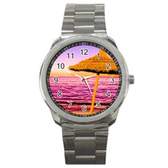 Pop Art Beach Umbrella  Sport Metal Watch