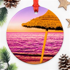 Pop Art Beach Umbrella  Round Ornament (Two Sides)