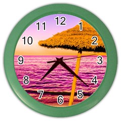 Pop Art Beach Umbrella  Color Wall Clock