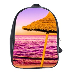 Pop Art Beach Umbrella  School Bag (large) by essentialimage