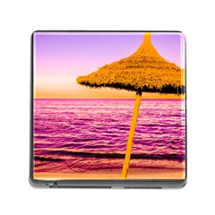 Pop Art Beach Umbrella  Memory Card Reader (square 5 Slot) by essentialimage