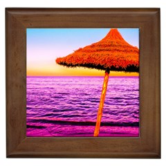 Pop Art Beach Umbrella  Framed Tile by essentialimage