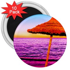 Pop Art Beach Umbrella  3  Magnets (10 Pack)  by essentialimage