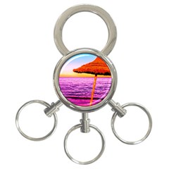 Pop Art Beach Umbrella  3-ring Key Chain by essentialimage