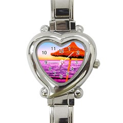 Pop Art Beach Umbrella  Heart Italian Charm Watch by essentialimage