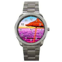 Pop Art Beach Umbrella  Sport Metal Watch by essentialimage