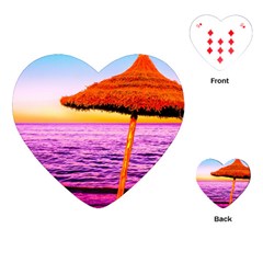 Pop Art Beach Umbrella  Playing Cards Single Design (heart) by essentialimage