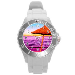 Pop Art Beach Umbrella  Round Plastic Sport Watch (l) by essentialimage