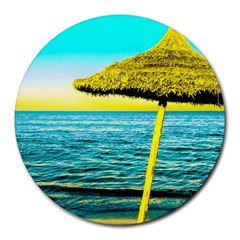 Pop Art Beach Umbrella  Round Mousepads by essentialimage