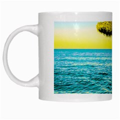 Pop Art Beach Umbrella  White Mugs by essentialimage