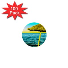 Pop Art Beach Umbrella  1  Mini Buttons (100 Pack)  by essentialimage