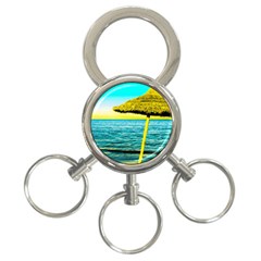 Pop Art Beach Umbrella  3-ring Key Chain by essentialimage