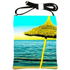 Pop Art Beach Umbrella  Shoulder Sling Bag by essentialimage