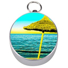 Pop Art Beach Umbrella  Silver Compasses by essentialimage