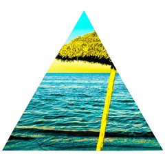 Pop Art Beach Umbrella  Wooden Puzzle Triangle by essentialimage