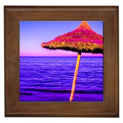 Pop Art Beach Umbrella  Framed Tile by essentialimage