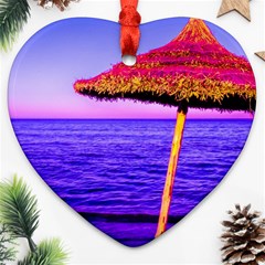 Pop Art Beach Umbrella  Ornament (heart) by essentialimage