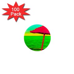 Pop Art Beach Umbrella 1  Mini Magnets (100 Pack)  by essentialimage