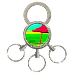 Pop Art Beach Umbrella 3-ring Key Chain by essentialimage