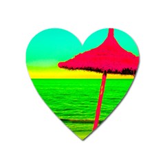 Pop Art Beach Umbrella Heart Magnet by essentialimage