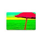 Pop Art Beach Umbrella Magnet (Name Card) Front