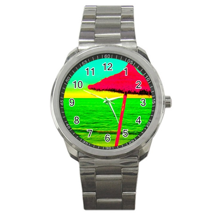 Pop Art Beach Umbrella Sport Metal Watch