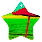 Pop Art Beach Umbrella Star Ornament (Two Sides) Back