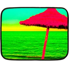 Pop Art Beach Umbrella Double Sided Fleece Blanket (mini) 