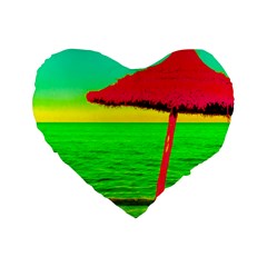 Pop Art Beach Umbrella Standard 16  Premium Heart Shape Cushions