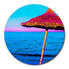 Pop Art Beach Umbrella  Round Mousepads by essentialimage