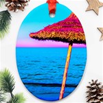 Pop Art Beach Umbrella  Ornament (Oval) Front