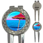 Pop Art Beach Umbrella  3-in-1 Golf Divots Front