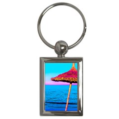 Pop Art Beach Umbrella  Key Chain (rectangle)