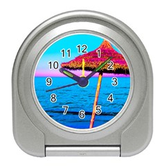 Pop Art Beach Umbrella  Travel Alarm Clock