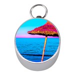 Pop Art Beach Umbrella  Mini Silver Compasses Front