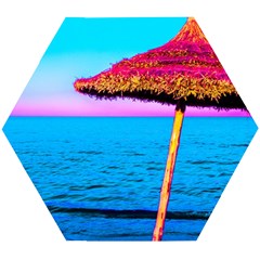 Pop Art Beach Umbrella  Wooden Puzzle Hexagon by essentialimage