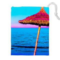 Pop Art Beach Umbrella  Drawstring Pouch (5xl) by essentialimage