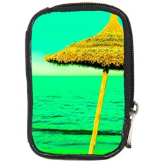 Pop Art Beach Umbrella  Compact Camera Leather Case by essentialimage