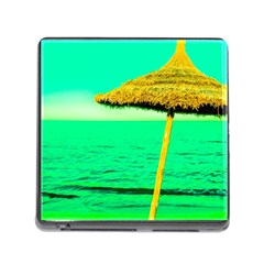 Pop Art Beach Umbrella  Memory Card Reader (square 5 Slot) by essentialimage