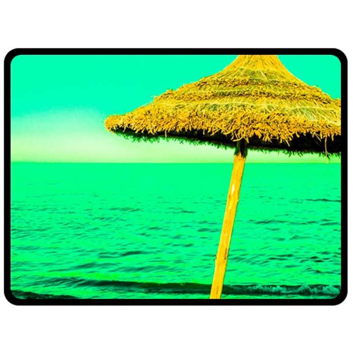 Pop Art Beach Umbrella  Fleece Blanket (Large) 